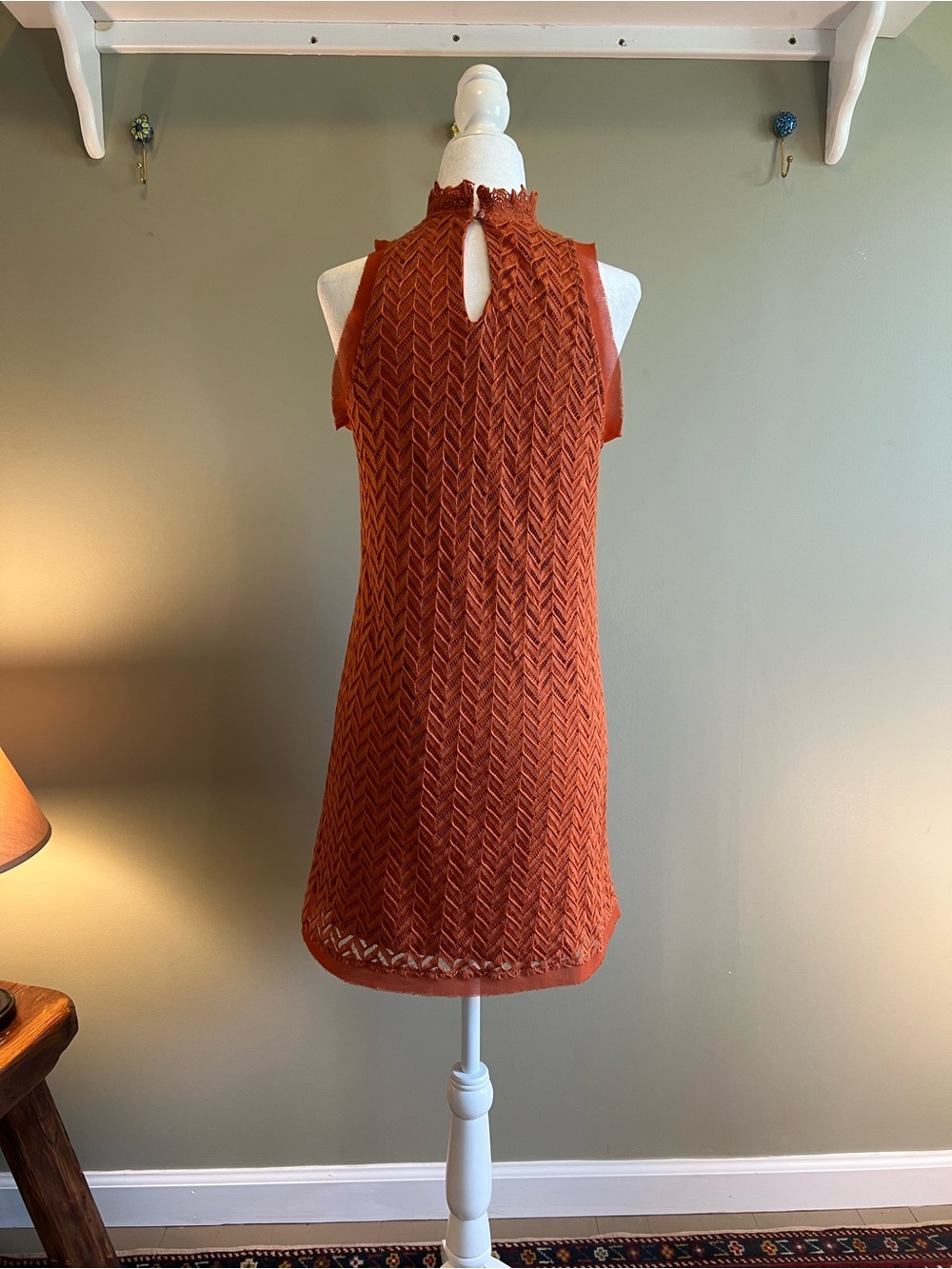 Altar'd State Rust Chevron Knit‎ Mini Dress - Picture 4 of 4
